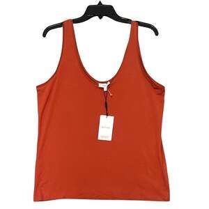 Reiss Scoop Neck Tank Top Orange Stretch Sleeveless Women's Size Large